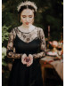 Long Sleeves Black Lace Wedding Dress Photoshoot Dress